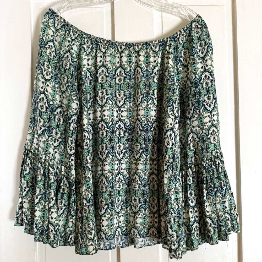 Elegant Green Patterned Women's Skirt